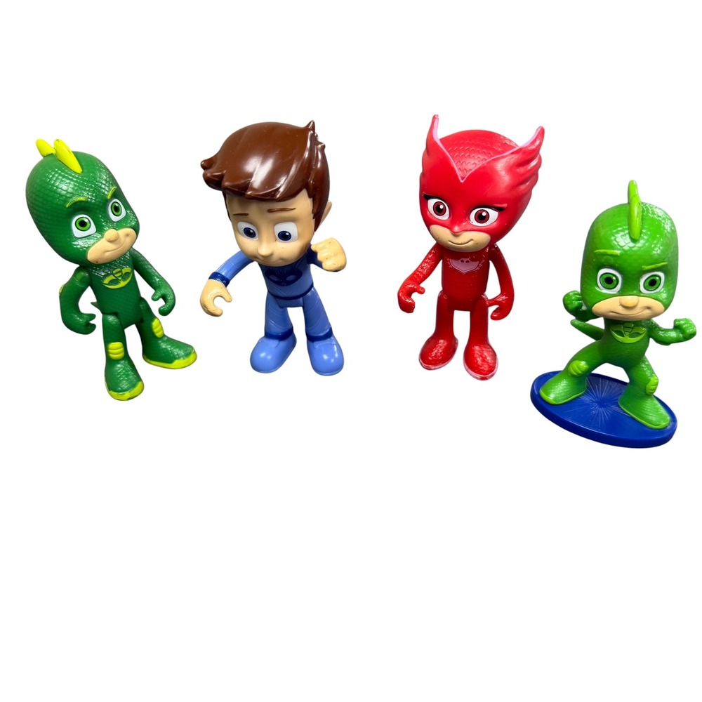 PJ Masks Action Figure Lot Catboy Owlette Gekko Frog Box Just Play Toys 4pc